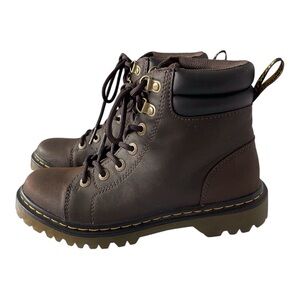 Dr.Martens FAORA Women's Brown Leather AirWait Combat Boots, 7